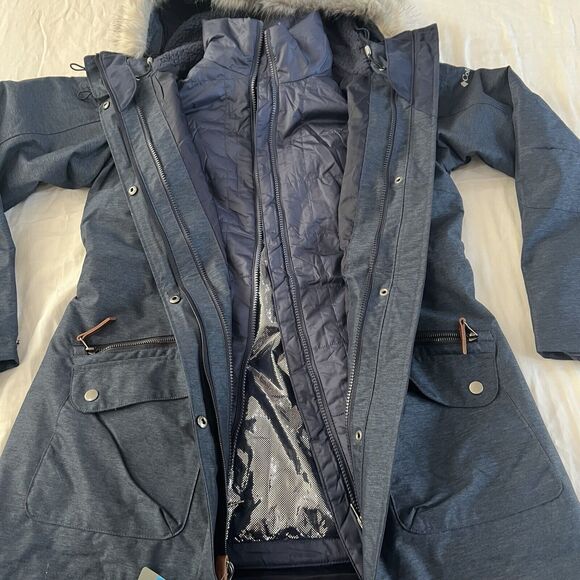 COLUMBIA Carson Pass InterChange Jacket DarkNocturnal Waterproof Women Sz M NWT - Picture 14 of 16